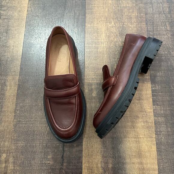 Madewell The Bradley Brown Leather Lugsole Loafers Size 8.5